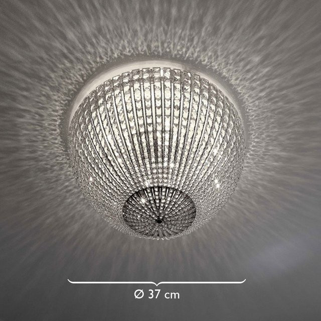 Marchetti Helios PL37 Deckenleuchte aus Kristallglas in Silber mit Fernbedienung und RGB-Funktion - Bild 1