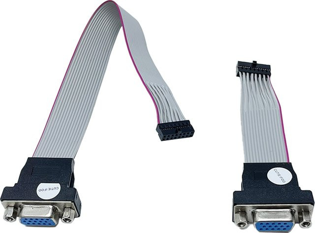 HP VGA-Verlängerungskabel für Computer-Mainboard-GPU mit 16-poliger auf 15-poliger Buchse in Grau - Bild 1