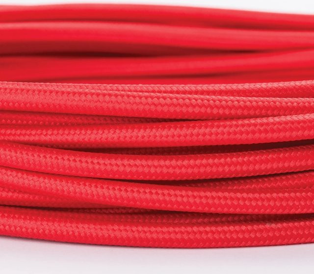 Orion Lightstyle Textilkabel 3-adrig in Rot als Meterware im Retro-Design - Bild 1