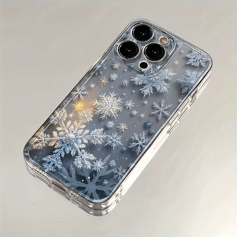 Transparente TPU-Handyhülle mit leuchtendem Schneeflockenmuster für Apple iPhone 11 bis iPhone 17 Pro Max Serie - Bild 2