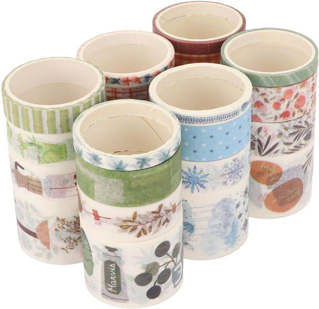 GoolRC Washi Klebeband Set wasserfest für DIY Basteln und Geschenkverpackungen in Beige und Multicolour - Bild 1