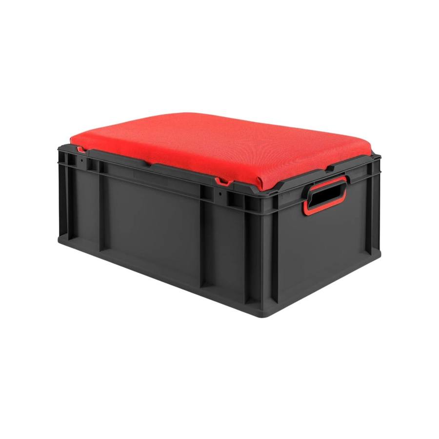 PROREGAL Eurobox Nextgen Seat Box Sitzbox Rot Schwarz 44 Liter H x B x T: 26,5 x 40 x 60 cm - Bild 2