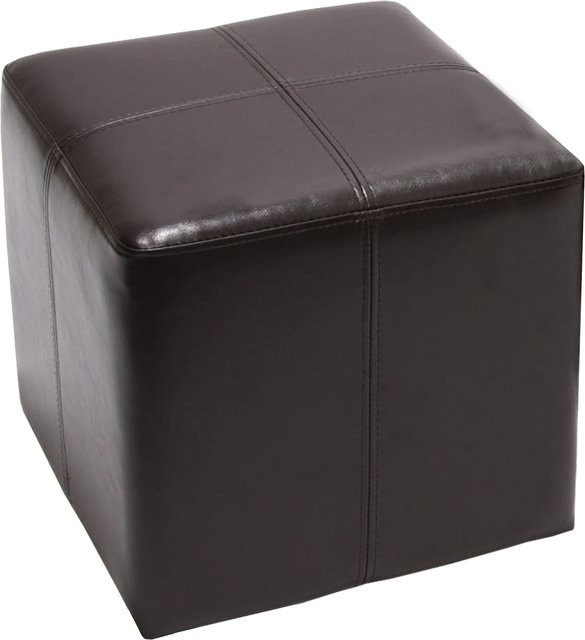 Sitzhocker Carrara von MCW aus Leder und Kunstleder in Braun, B/T/H: 36 x 36 x 36 cm - Bild 1