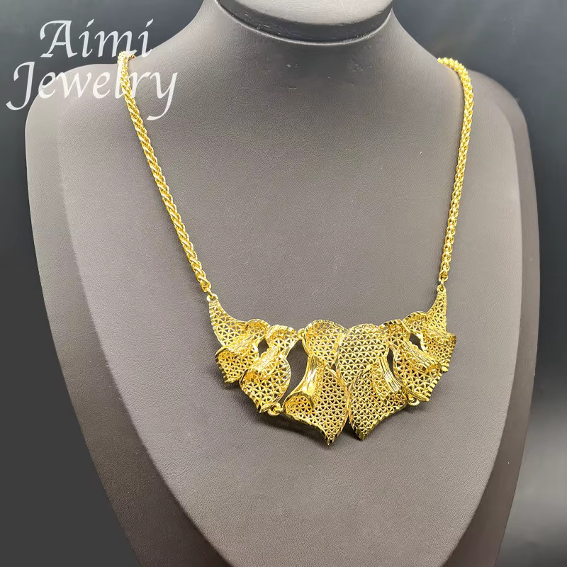 HIPUNK Schmuck-Set Halskette und Ohrringe, 24 Karat vergoldet, Damen - Bild 2