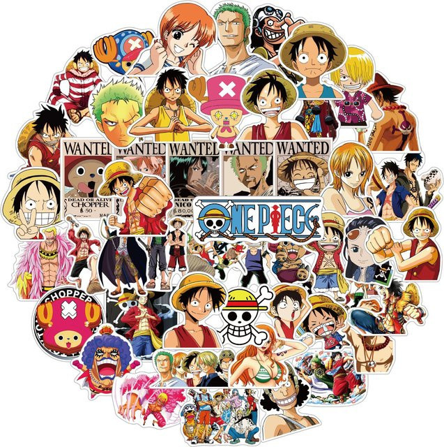 Bandai One Piece Anime Luffy Aufkleber, 50-teiliges Set, bunt / mehrfarbig - Bild 1