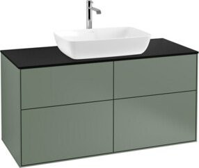 V&B Waschtischunterschrank Finion mit Wandbeleuchtung, Blau lackiert, Breite: 120 cm, Tiefe: 50,1 cm - Bild 1