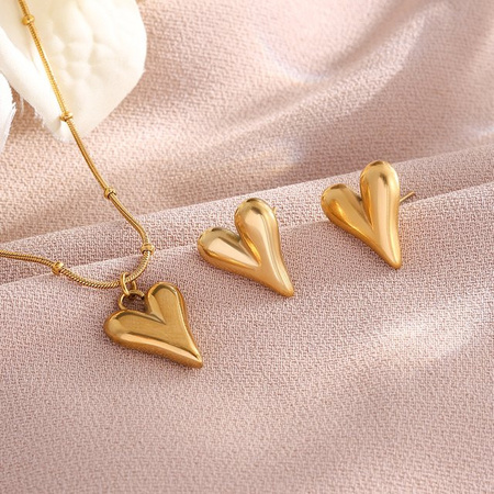 ZAKOL Ohrring Halskette Set, Edelstahl, Gold, Damen