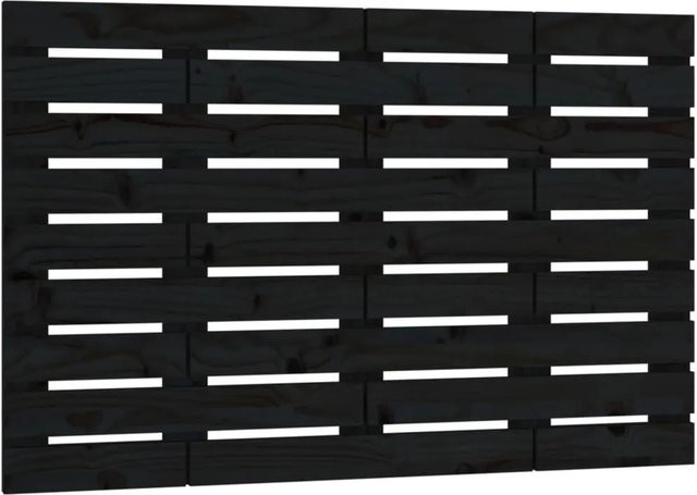 vidaXL Wand-Kopfteil aus Massivholz Kiefer in Schwarz, B: 106 cm, H: 63 cm, T: 3 cm - Bild 1