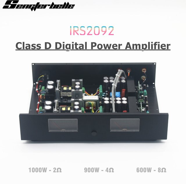SENGTERBELLE V1000 Klasse D Stereo-Home-Audio-Sound-Verstärker mit VU-Meter, 2.0 Kanal, Schwarz - Bild 1