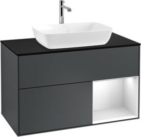 V&B Waschtischunterschrank Finion 100 Wandbeleuchtung in Weiß lackiert, Breite: 100 cm, Höhe: 50,1 cm, Tiefe: 50,1 cm - Bild 1