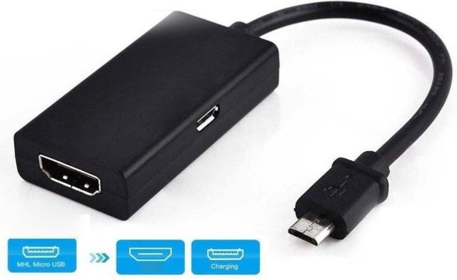 GRWIBEOU Micro USB auf HDMI Adapter Kabel für Android, 1080P Full HD, Schwarz - Bild 1