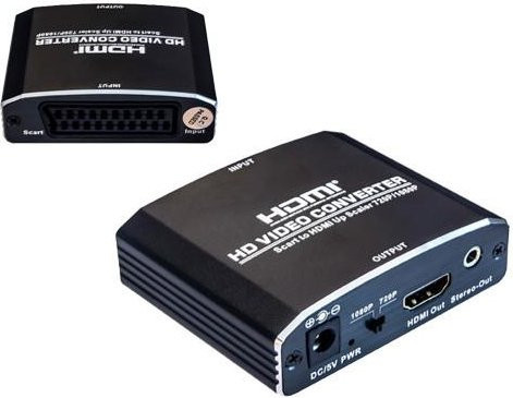 DINIC SCART-HDMI Adapter für Video und Audio analog auf HDMI bis 1080p@60Hz in Schwarz - Bild 1