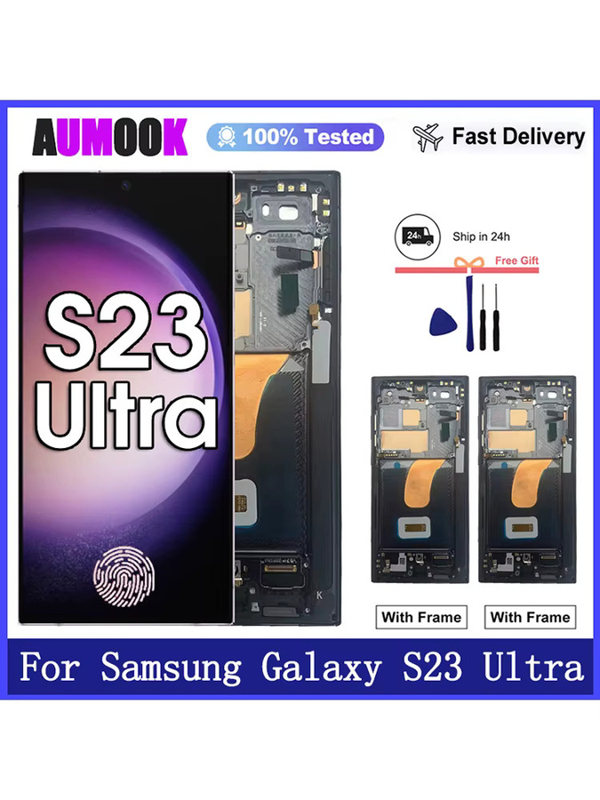 AUMOOK LCD-Display mit Touchscreen-Digitizer für Samsung Galaxy S23 Ultra S918, 6,8 Zoll Super AMOLED, Farbe: Schwarz, inklusive Fingerabdruck- und S-Pen-Unterstützung - Bild 4