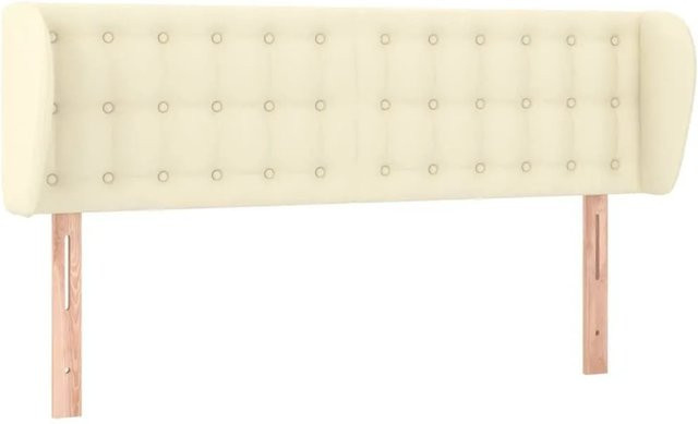vidaXL Kopfteil mit Ohren in Creme, Kunstleder, B/T/H: 147 x 23 x 78/88 cm - Bild 1