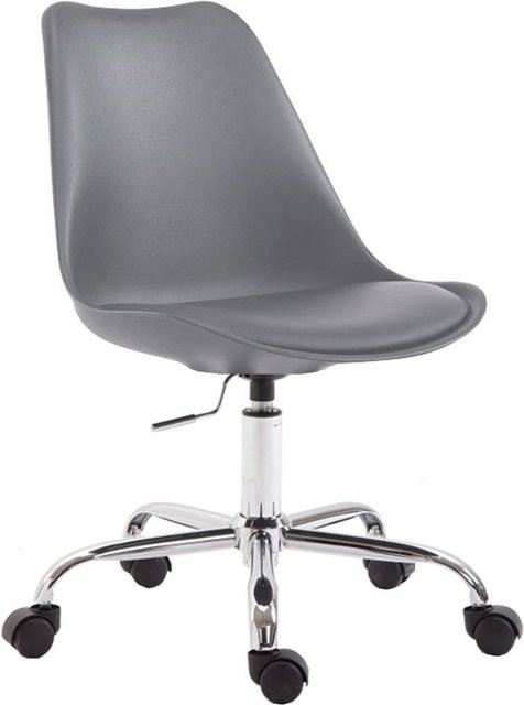 TPFLiving Bürostuhl Toulon in Grau mit Samtbezug und Rollen, B/T/H: 54 x 54 x 81 cm - Bild 1