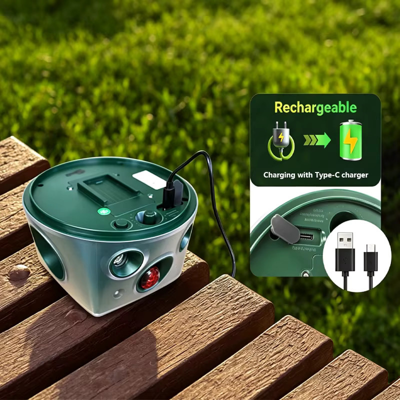 SAIJZEK Solarbetriebener Ultraschall-Mäusevertreiber mit 240 Grad Induktion für den Außenbereich zur Tierabwehr in Garten, Hof und auf dem Bauernhof - Bild 3