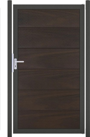 GroJaViento Zauntor Walnuss co-extrudiert mit Rahmen in Anthrazit DB703, B/H: 100 x 180 cm