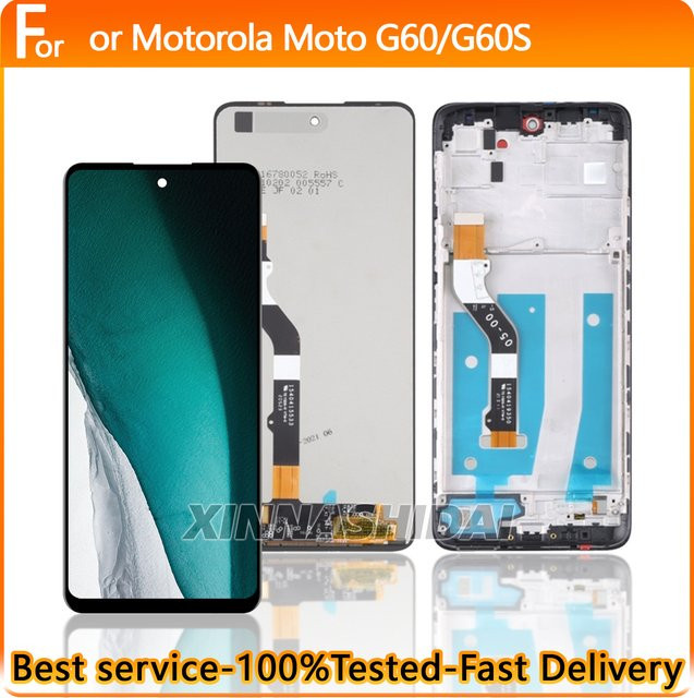 Motorola Moto G60 G60S TFT LCD Display Touchscreen Digitizer Montage mit Rahmen in Schwarz - Bild 1