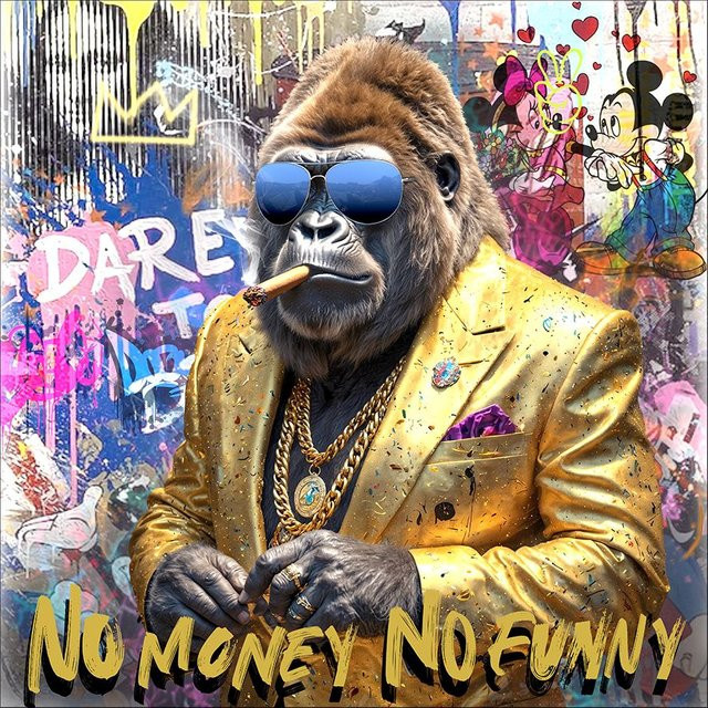 Aludibondbild CRAZY GORILLA von PRO ART in Mehrfarbig/Bunt aus Aluminium - Bild 1