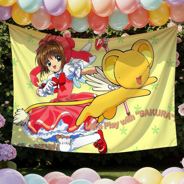 Warner Bros. Cardcaptor Sakura Anime Wandbanner Dekoration, Mehrfarbig, 40 x 40 cm - Bild 1