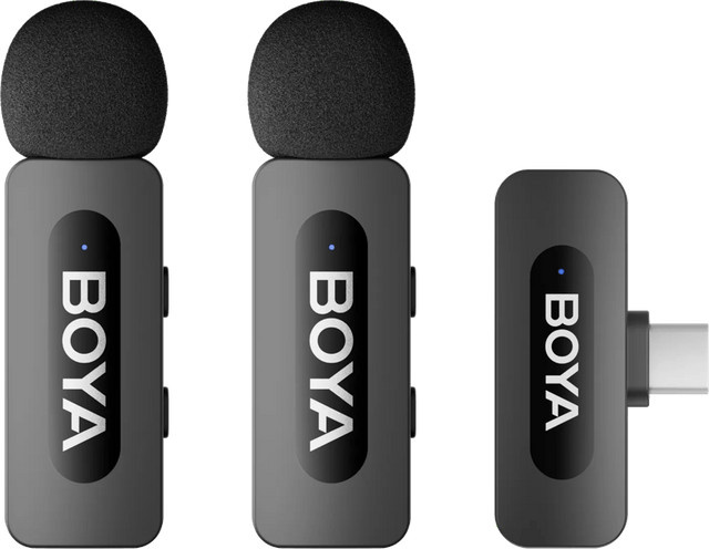 BOYA BY-V20 V2.0 Kabelloses Lavalier-Mikrofon mit USB-C für Smartphones und Kameras, Schwarz - Bild 2