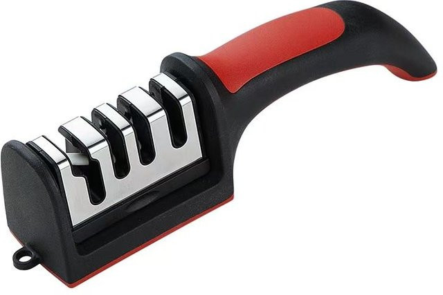Multifunktionaler 4-Segment-Messerschärfer von Yiran Furniture mit rutschfestem Design in Schwarz oder Rot - Bild 1