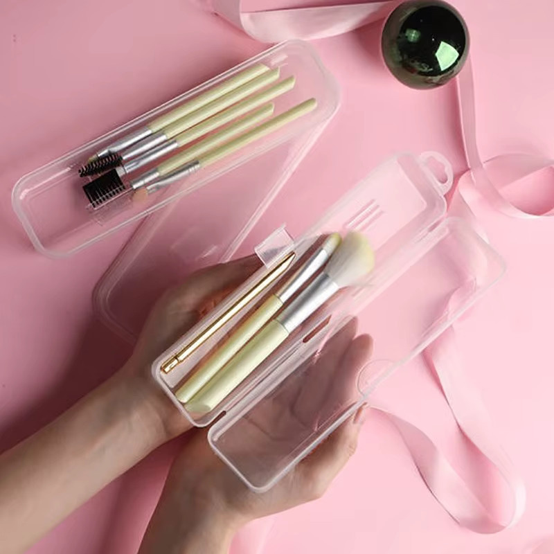 Tragbare transparente Kunststoff-Aufbewahrungsbox mit Haken für Besteck, Essstäbchen oder Make-up-Pinsel - Bild 5