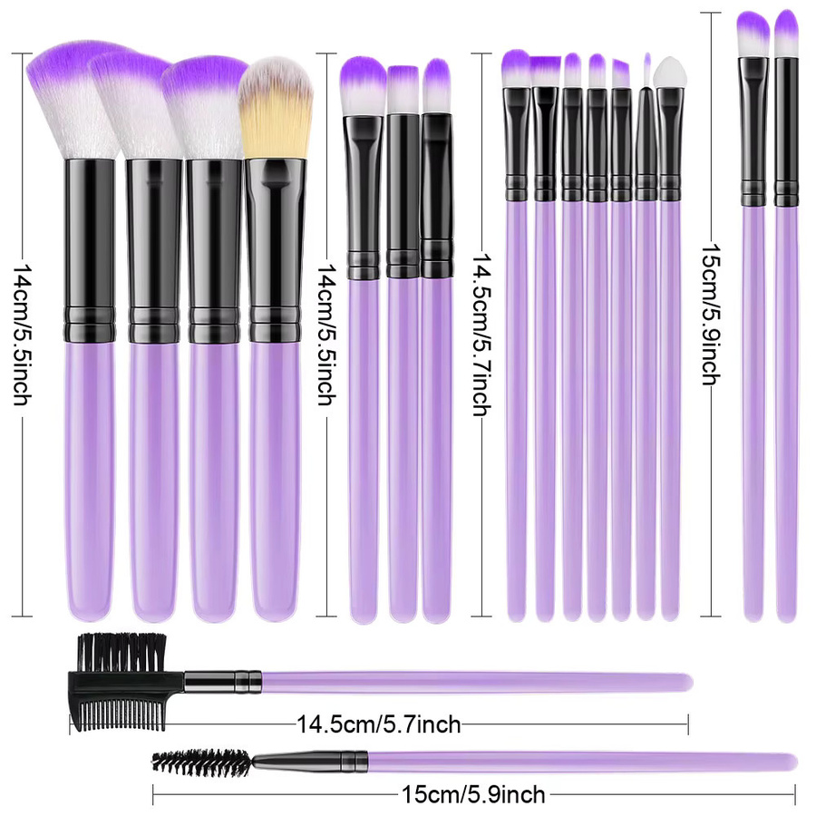 RUNTOIN Make-up-Pinsel-Set, 18-teilig, Unisex - Bild 3