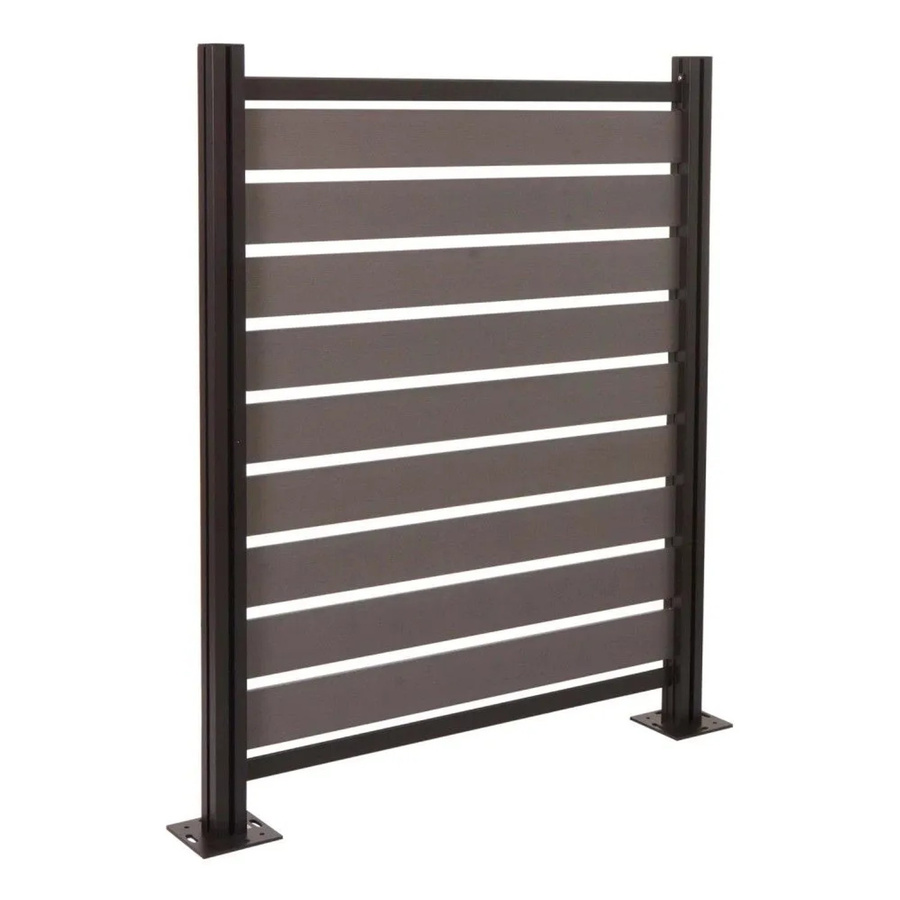 MCW Alu Mülltonnen-Zaun K57 Basiselement Mülltonnenverkleidung Holzoptik Grau B/H/T: 130 x 110 x 6 cm - Bild 2