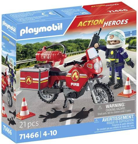 Playmobil ACT!ON HEROES Feuerwehrmotorrad am Unfallort 71466 - Bild 1