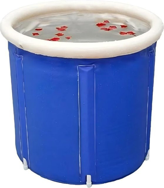Aufblasbarer Klapp-Badeimer von MAYZANEN in Blau für Reisen und Outdoor, B/T/H: 70,0 x 65,0 x 42,1 cm - Bild 1