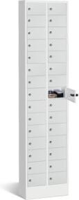 C+P Kleingefachschrank Intro mit 30 Fächern und Türen, Farbe Lichtgrau, H: 195,0 cm, B: 46,0 cm, T: 20,0 cm - Bild 1