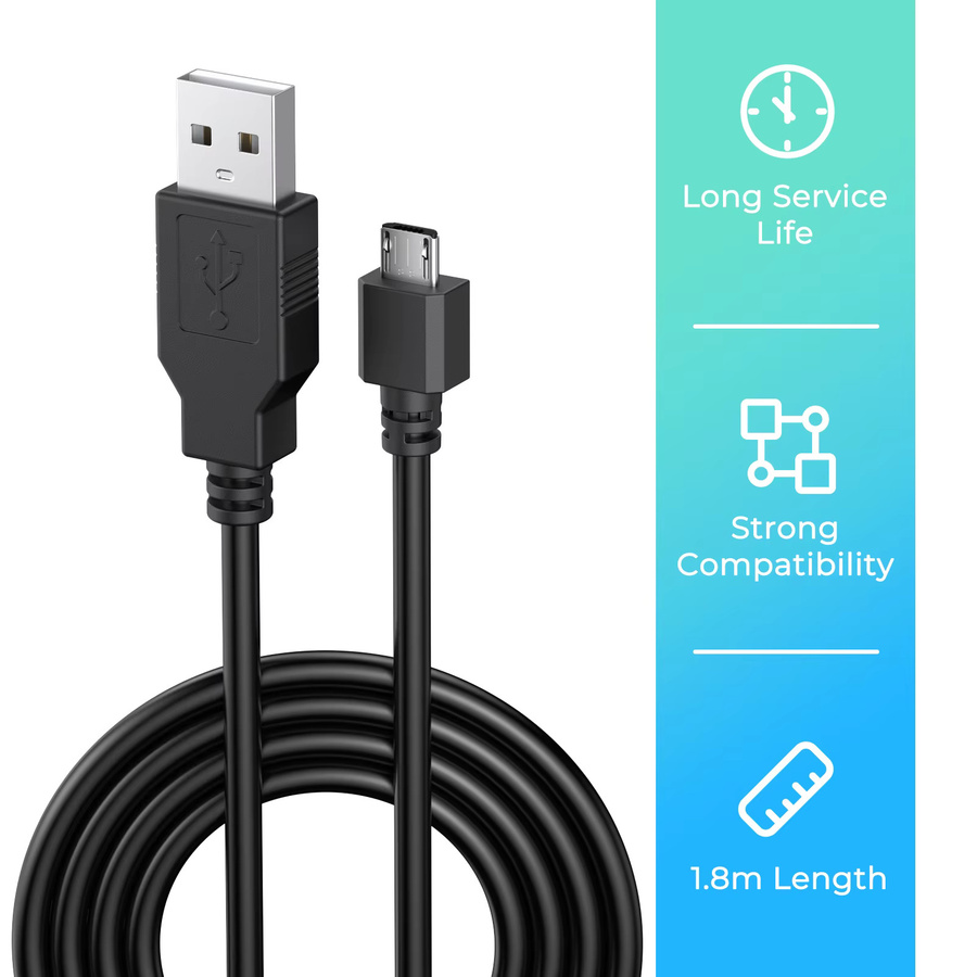 Micro-USB-Ladekabel USB A auf Micro-USB, schwarz, Länge: 1,8 m - Bild 5