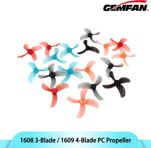 Gemfan 1608 3-Blatt und 1609 4-Blatt 40mm PC Propeller, 8 Paar Set - Bild 1