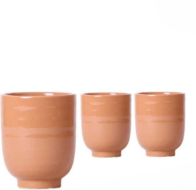 Keramik-Übertopf Glazed Cognac in Terrakotta Braun Durchmesser: 9 cm - Bild 1