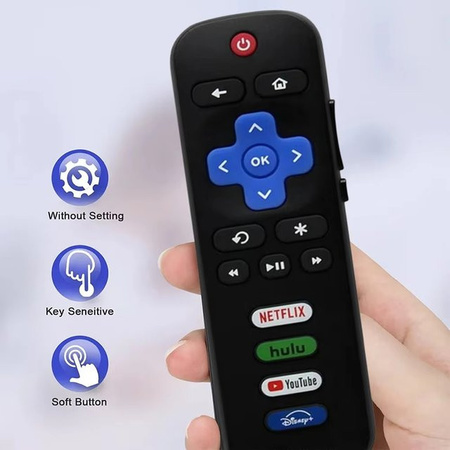 Viesrita Universelle Fernbedienung für TCL Roku TV und Hisense Fernseher in Schwarz