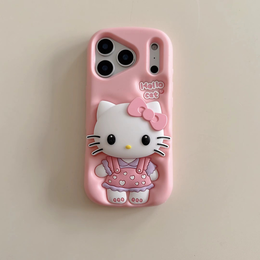 Sanrio Hello Kitty Handyhülle mit 3D Head Grip Tok in Pink für iPhone 11 bis iPhone 17 Pro Max Plus Air - Bild 7