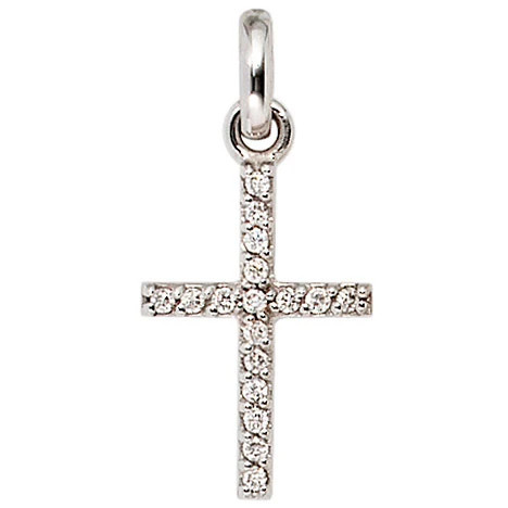 Colfem Anhänger Kreuz, 585 Weißgold, Diamant, Brillant, Unisex - Bild 1