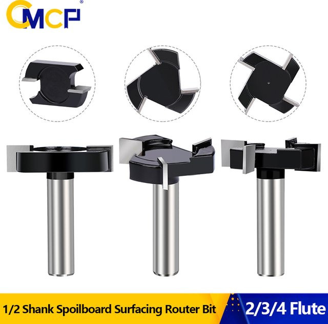 CMCP Spoilboard Surfacing Router Bit Plattenabflachungsfräser mit 1/2 Zoll Schaft in Silber für Holz - Bild 1