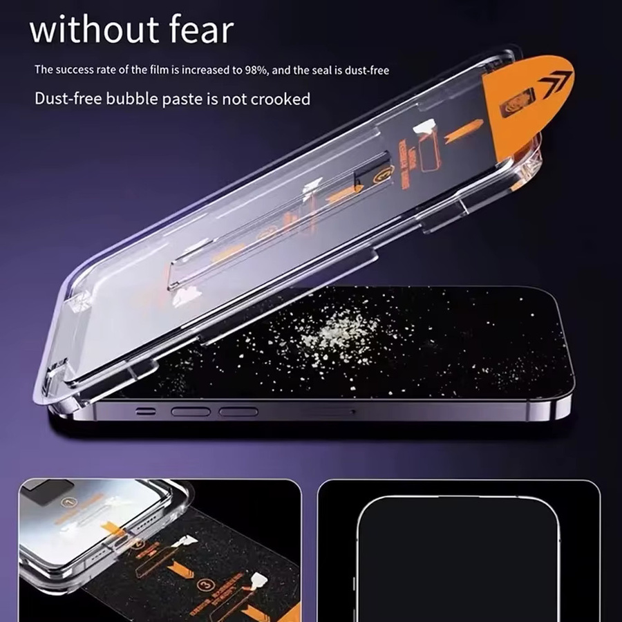 HD staubfreies Panzerglas für Samsung Galaxy S26 Ultra S25 Ultra S24 S23FE A56 A36 A26 A57 A37 mit Fingerabdruck-Entsperrung, transparent - Bild 5