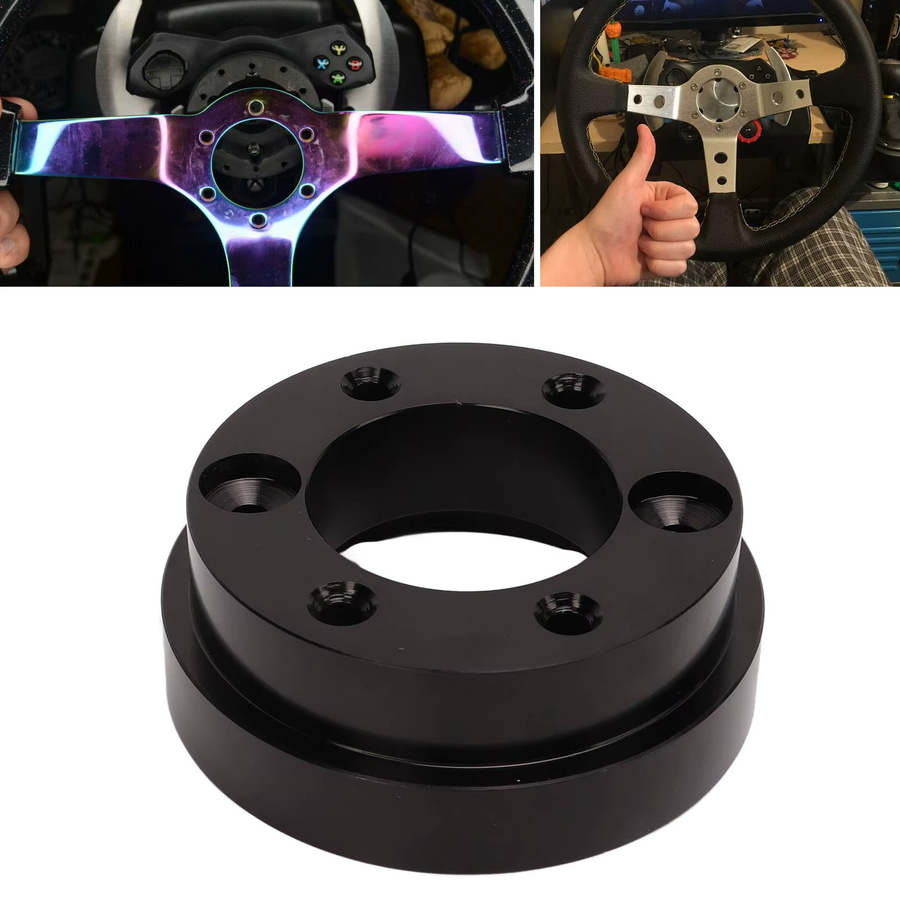 Aluminiumlegierung Lenkrad-Adapterplatte für Logitech G29 G920, 70 mm, Schwarz - Bild 1