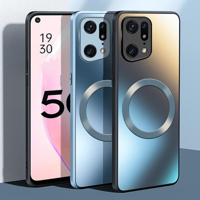 AG Matte Silikon-Hartschale mit MagSafe für Oppo Find X5 X6 X7 X8 Ultra X9 Reno 13 14 Pro in Grau - Bild 1