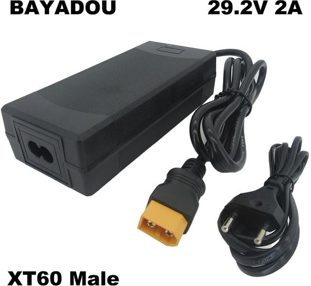 BAYADOU LiFePO4 Ladegerät 8S 24V 25,6V mit XT60 DC-Anschluss, Schwarz - Bild 1