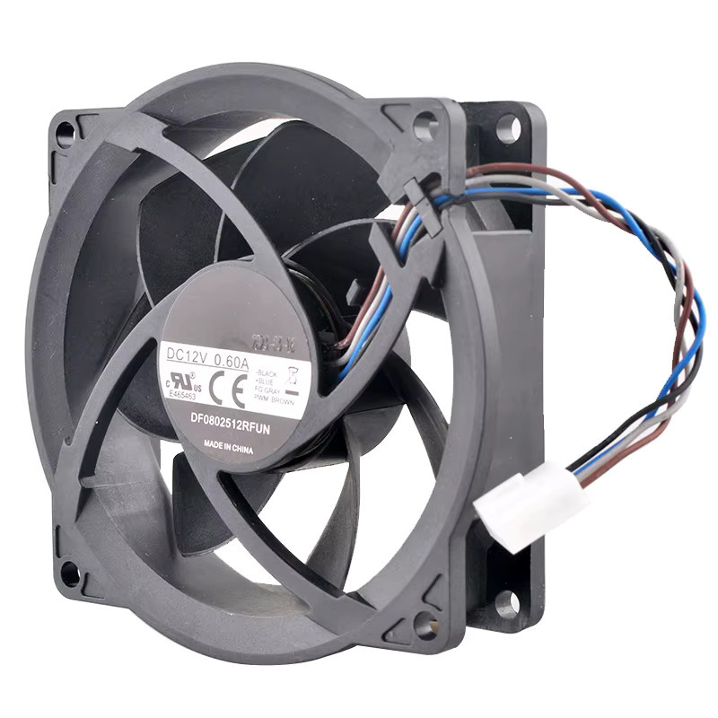 ANCHAOPU Hochgeschwindigkeits-Lüfter DF 0802512 RFUN Schwarz, 80 mm, 4500 U/min, 4-polig PWM, DC12 V, 7,2 W für PC-Gehäuse und CPU-Kühler - Bild 3