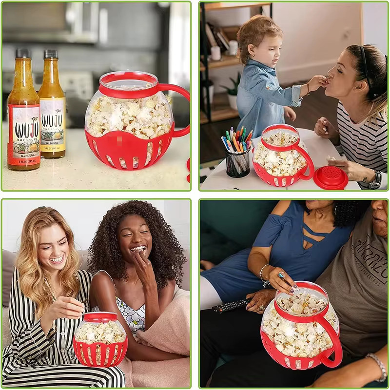 LMETJMA Glas-Mikrowellen-Popcornbereiter mit Silikondeckel, 2,25 QT, temperaturbeständig und spülmaschinenfest - Bild 5