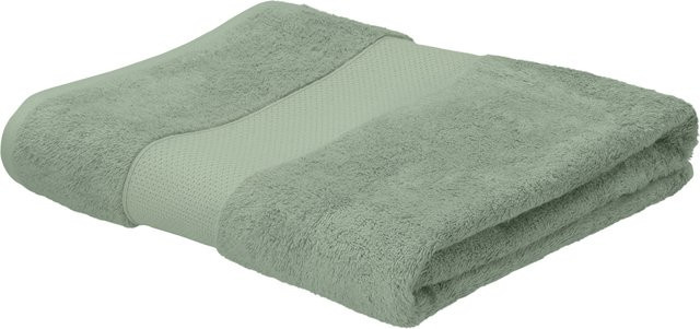LIVARNO Badetuch mit Bordüre aus Baumwolle und Viskose, Grün, Breite: 100 cm, Länge: 150 cm - Bild 1