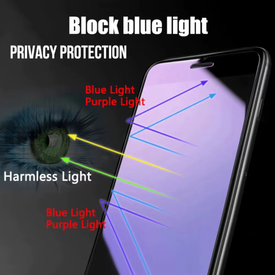 NNBILI Anti-Blaulicht-Displayschutz aus gehärtetem Glas für iPhone 15, 16, 14, 13 und 17 Pro Max, transparent - Bild 3