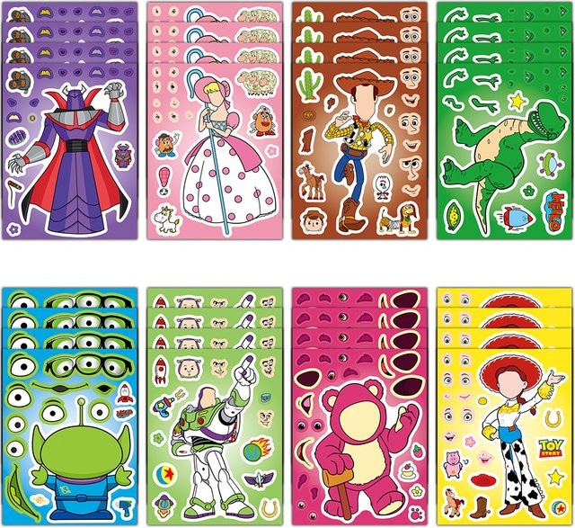 Disney Buzz Lightyear Make-a-Face Puzzle-Aufkleber, DIY Zusammenbaubares Puzzle-Aufkleber-Spielzeug - Bild 1
