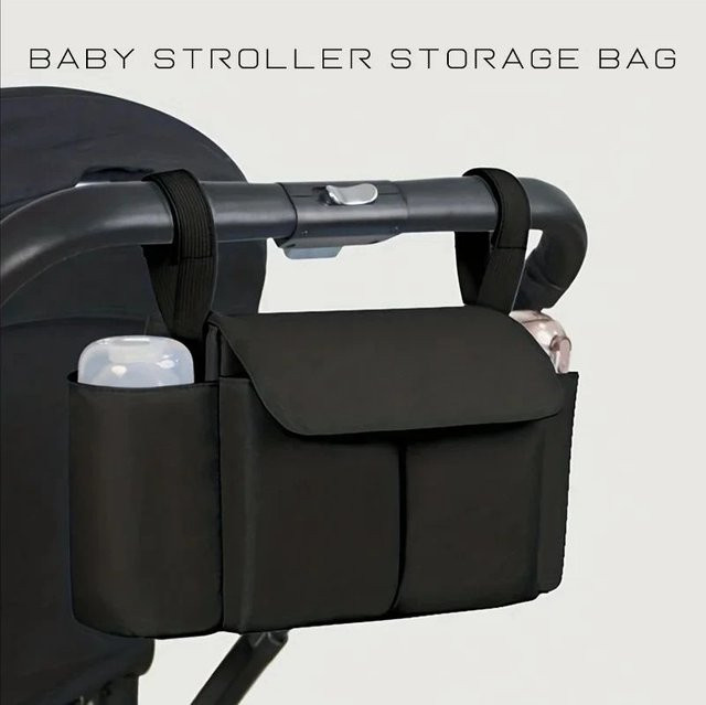Reisetasche für Kinderwagen in Schwarz mit großem Fassungsvermögen und Flaschenregal - Bild 1