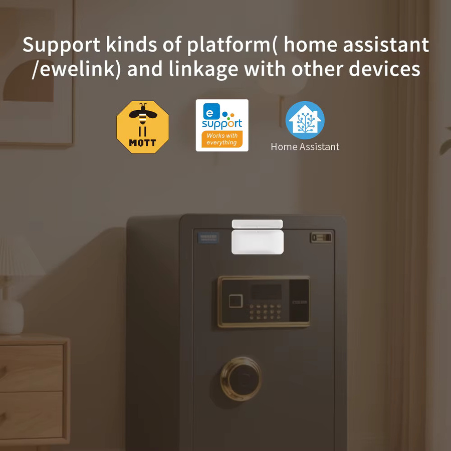 Lincukoo Smart ZigBee 3.0 Tür- und Fenstersensor, drahtloser Alarm in Weiß, kompatibel mit Zigbee2MQTT, Home Assistant oder Ewelink - Bild 2